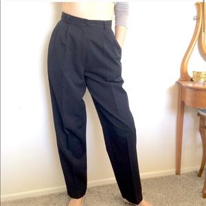 Vintage 80s Pleated Wool Tapered Trousers
